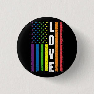 Gay Pride Gifts Men Women LGBT Rainbow Flag Gay Lo Button