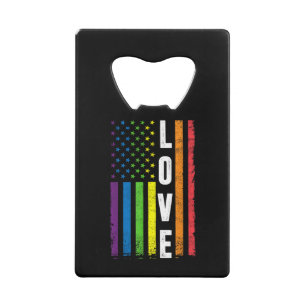 Gay Pride Gifts Men Women LGBT Rainbow Flag Gay Lo Credit Card Bottle Opener