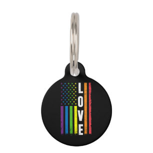 Gay Pride Gifts Men Women LGBT Rainbow Flag Gay Lo Pet ID Tag