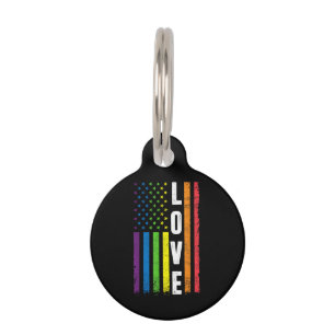 Gay Pride Gifts Men Women LGBT Rainbow Flag Gay Lo Pet ID Tag