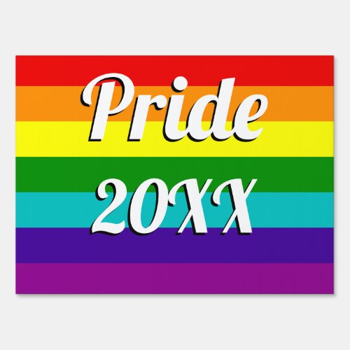 Gay Pride Gilbert Baker Flag Editable Text Sign