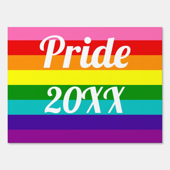 Gay Pride Gilbert Baker Flag Sign (Front)