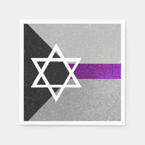 Gay Pride Glitter Demisexual Jewish Star of David Napkins