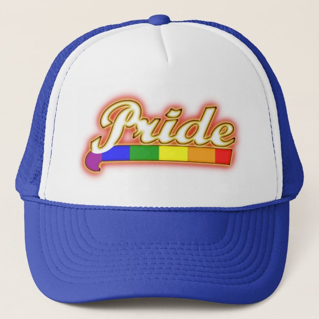 Gay Pride Glowing Pride Trucker Hat (Front)