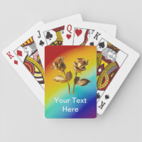 Gay Pride Gold Roses Playing Cards