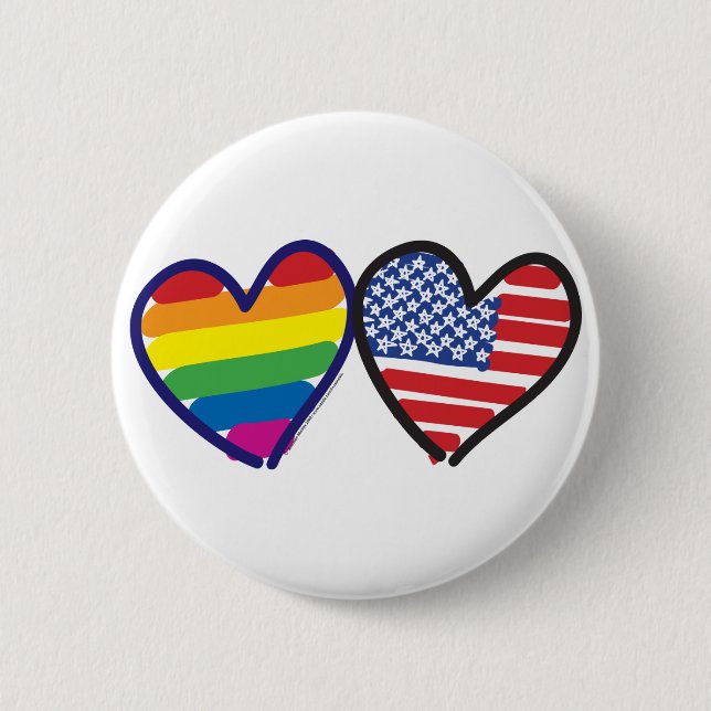 GAY-PRIDE-HEART-AND-FLAG PINBACK BUTTON (Front)