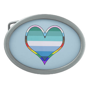 Gay Pride Heart Belt Buckle