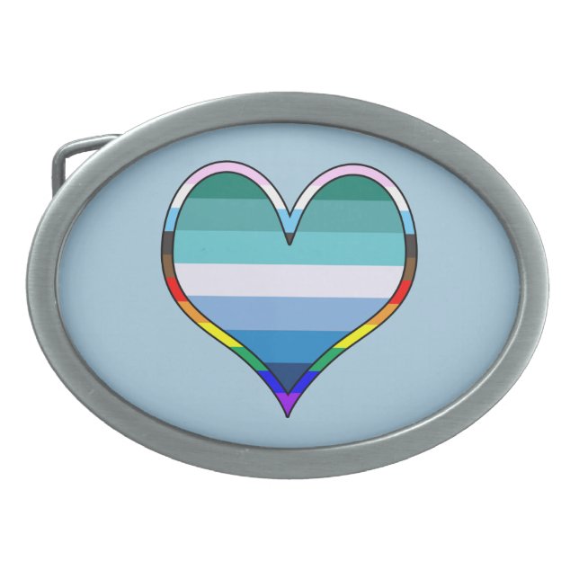 Gay Pride Heart Belt Buckle (Front)