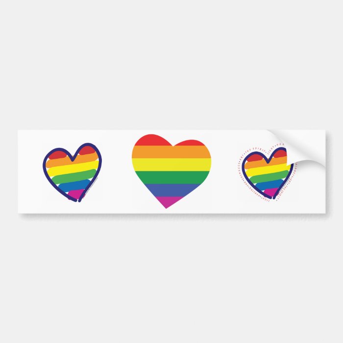 Gay Pride Heart Bumper Stickers