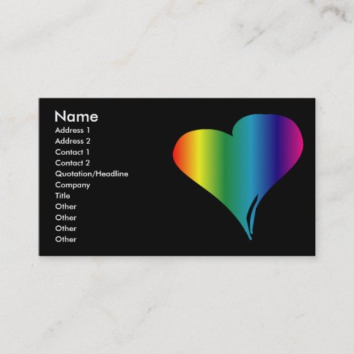 Customizable Gay Pride Heart Business Card Template