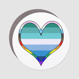 Gay Pride Heart Car Magnet