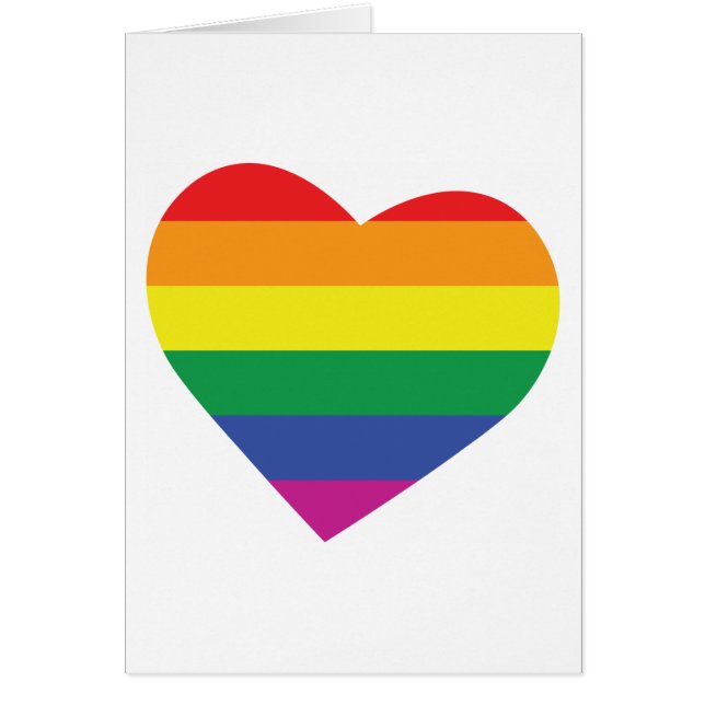 Gay Pride Heart Cards (Front)