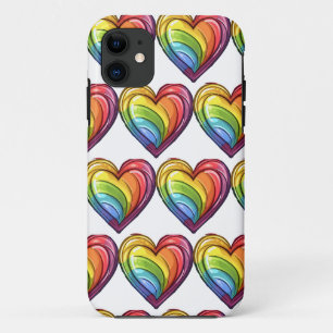 Gay pride heart design iPhone 11 case