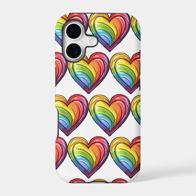 Gay pride heart design iphone case (Back)