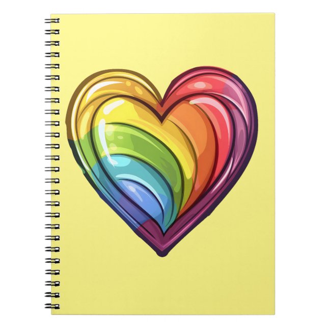 Gay pride heart design notebook (Front)