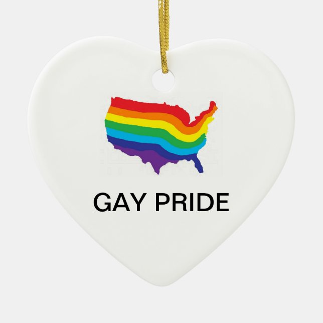 GAY PRIDE HEART ORNAMENT (Front)