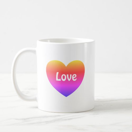 Gay Pride Heart Rainbow Love LGBTQ  Coffee Mug