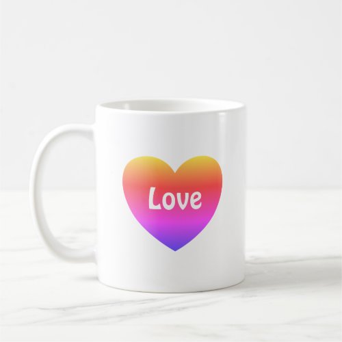 Gay Pride Heart Rainbow Love LGBTQ  Coffee Mug