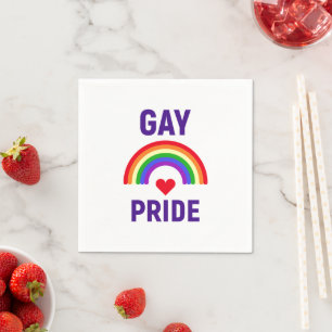Gay Pride Heart & Rainbow Napkins