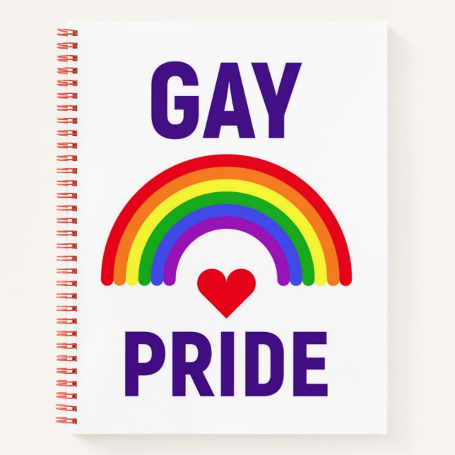 Gay Pride | Heart & Rainbow Notebook (Front)