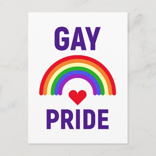 Gay Pride  Heart  Rainbow Postcard