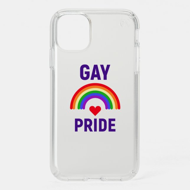 Gay Pride | Heart & Rainbow Speck iPhone 11 Case (Front)