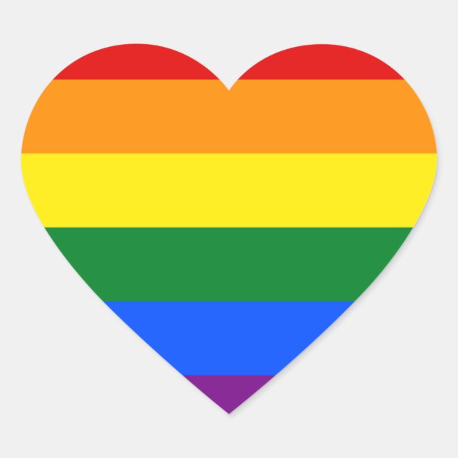 Gay Pride Heart Sticker (Front)
