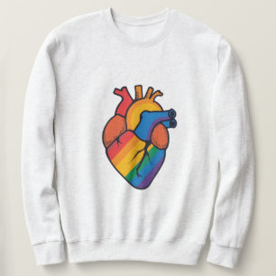 Gay pride heart sweatshirt