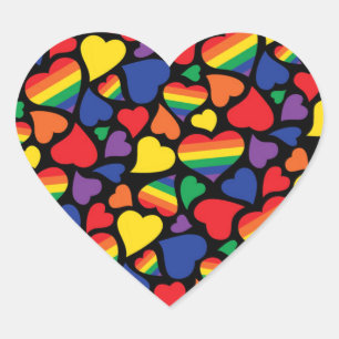 Gay Pride Hearts Pattern Sticker