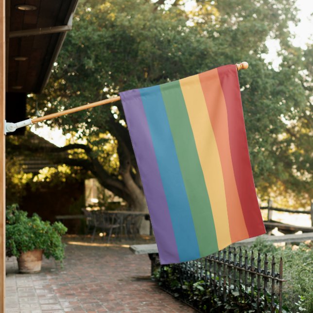 Gay Pride Heathered Flag (In SItu)