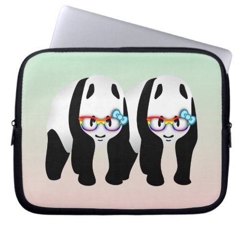 Gay Pride Hipster Pandas Laptop Sleeve