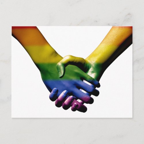 Gay Pride Holding Hands Postcard