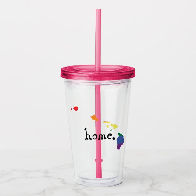 Gay Pride Home | Hawaii Acrylic Tumbler (Front)