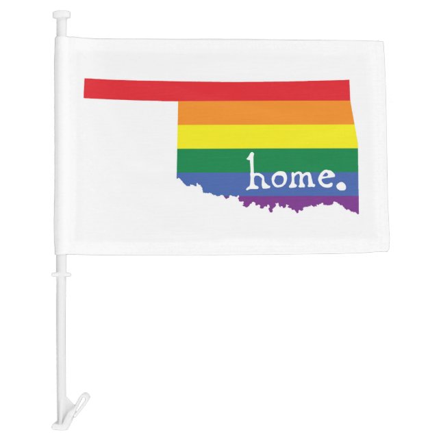 Gay Pride Home | Oklahoma Car Flag (Front)