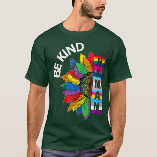 Gay Pride Human ,Rainbow Sunflower Kind LGBT Flag T-Shirt