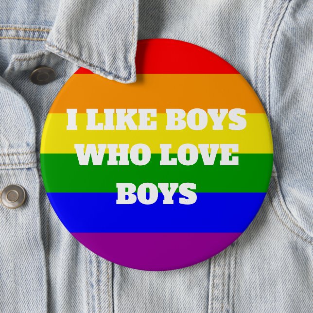 Gay Pride I like Boys who love boys Button (In Situ)