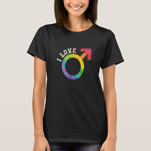 Gay Pride I Love Men T-Shirt (Front)
