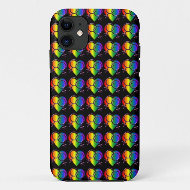 Gay Pride iPhone Case Women's Rainbow Love Case (Back)