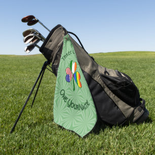 Gay Pride Ireland USA Shamrock Flag Personalized  Golf Towel