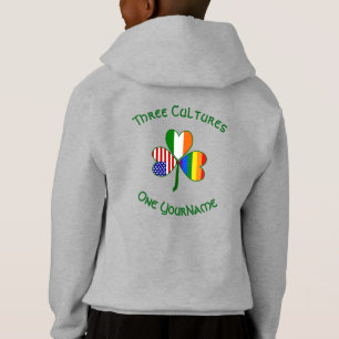 Gay Pride Ireland USA Shamrock Flag Personalized  Hoodie