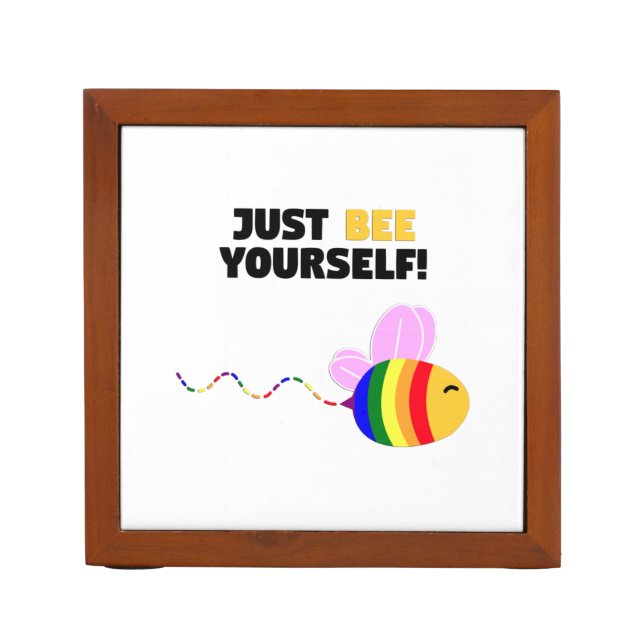 Gay pride just be yourself desk organizer (Front)