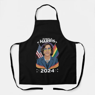 Gay Pride Kamala Harris 2024 Vice President LGBTQ+ Apron