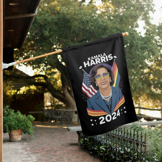 Gay Pride Kamala Harris 2024 Vice President LGBTQ+ House Flag (In SItu)