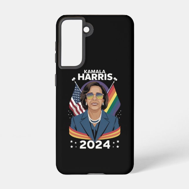 Gay Pride Kamala Harris 2024 Vice President LGBTQ+ Samsung Galaxy Case (Back)