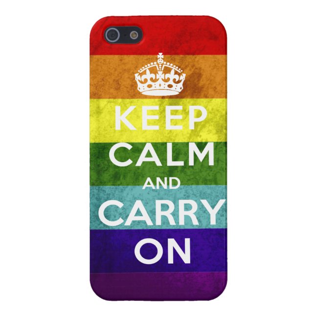 Gay Pride Keep Calm and Carry On iPhone Case (Back)