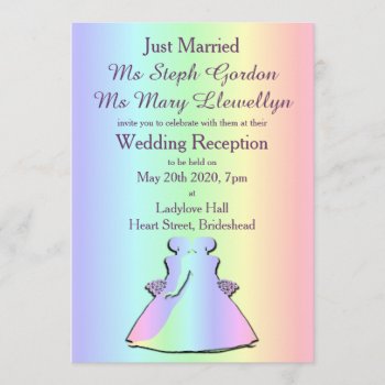 Gay Pride Lesbian Wedding Reception Invitation by AGayMarriage at Zazzle