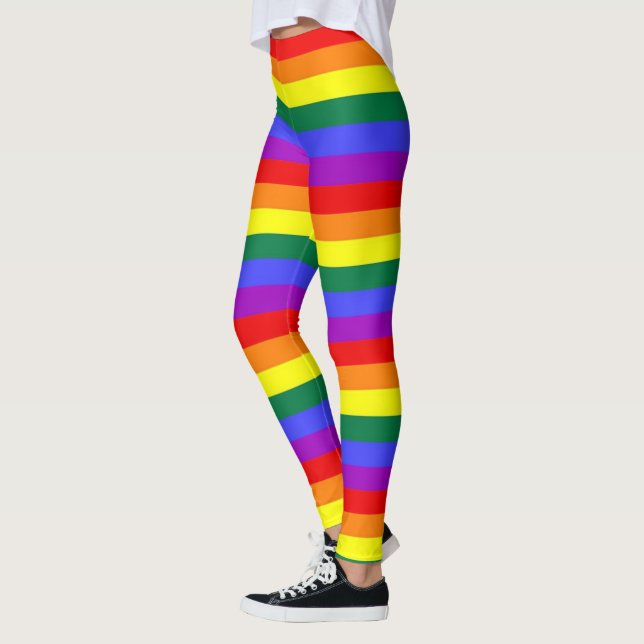 Gay Pride LGBT Colorful Rainbow Pattern Leggings (Left)