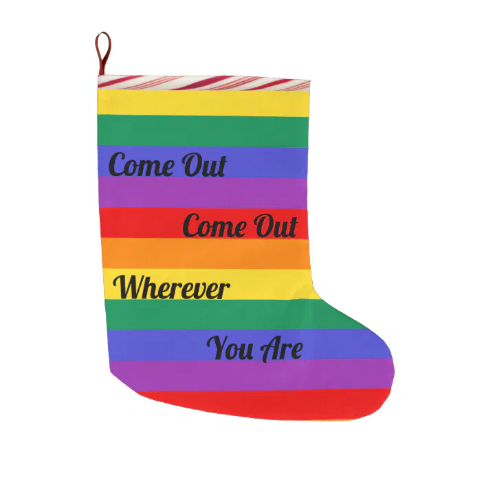 pride Christmas stocking Lesbian flag Christmas decor Large Santa sock LGBTQ