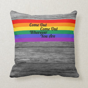 Gay Pride LGBT Come Out Rainbow Flag Love Wins Throw Pillow