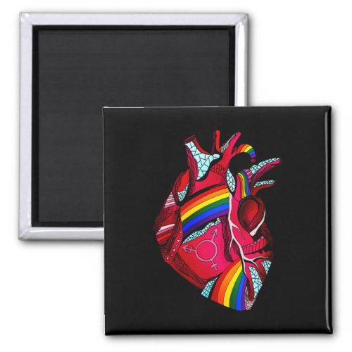 Gay Pride LGBT Heartbeat Pulse  4 Magnet